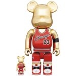 Bearbrick Michael Jordan 1985 Rookie Jersey 100% & 400% Set Gold Chrome