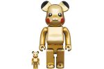 Bearbrick Pikachu 100% & 400% Set Gold Chrome